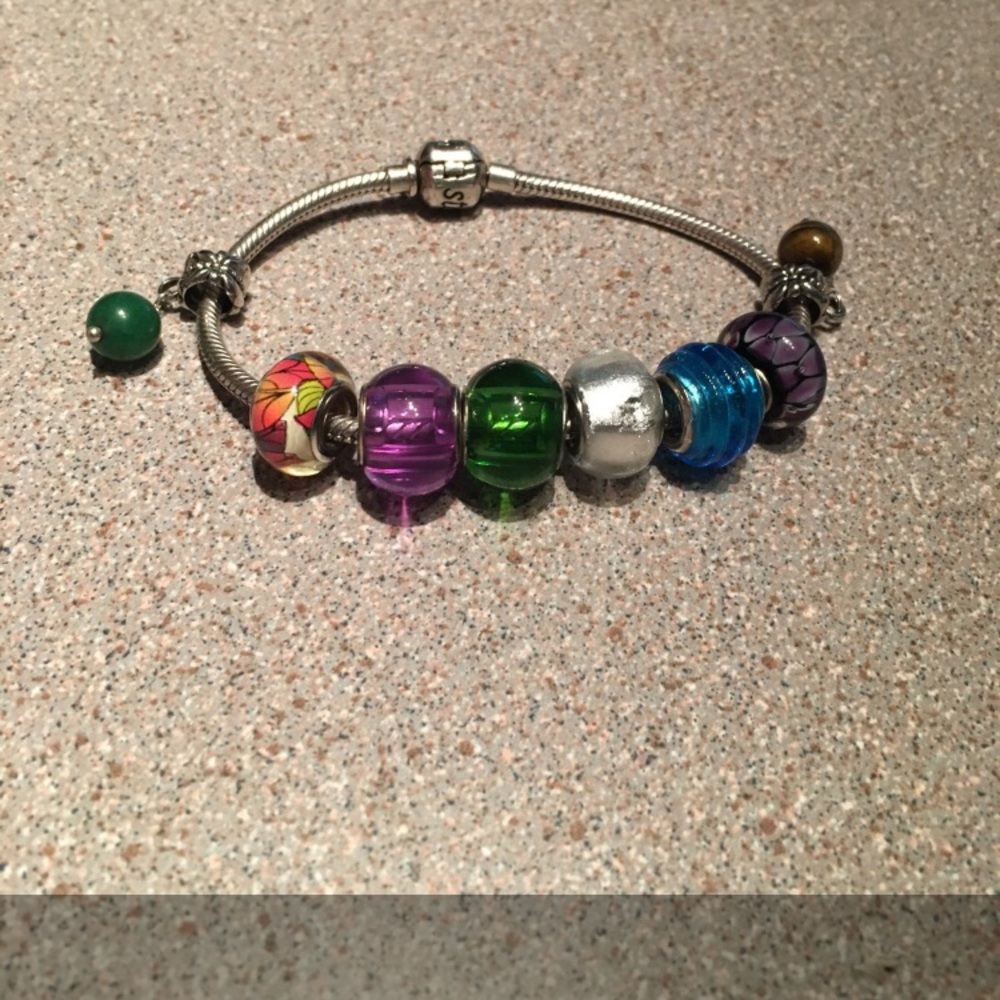 SIM Stars 925 Silver Charm Bracelet